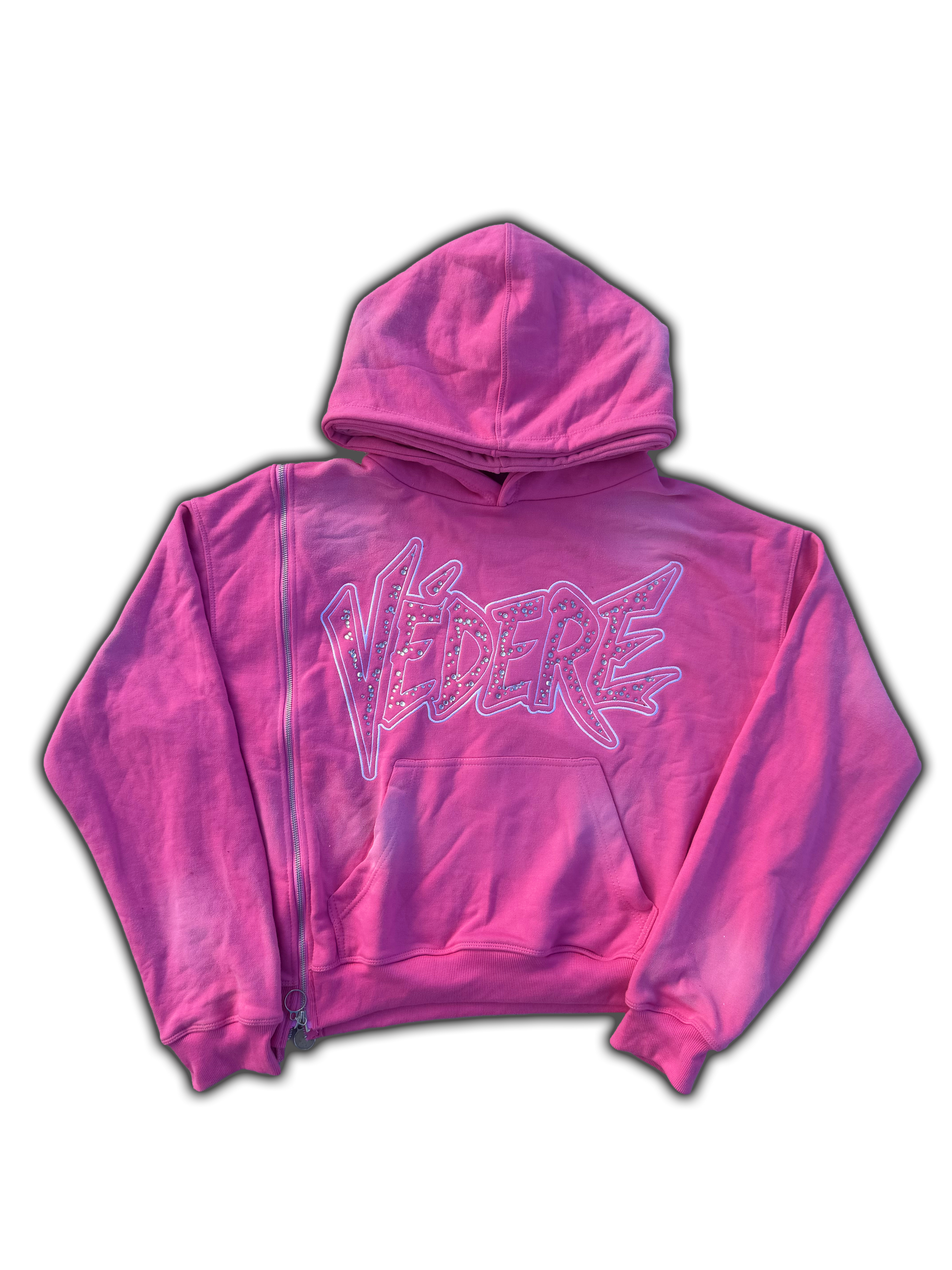 VEDERE PINK SIDE ZIP PULLOVER
