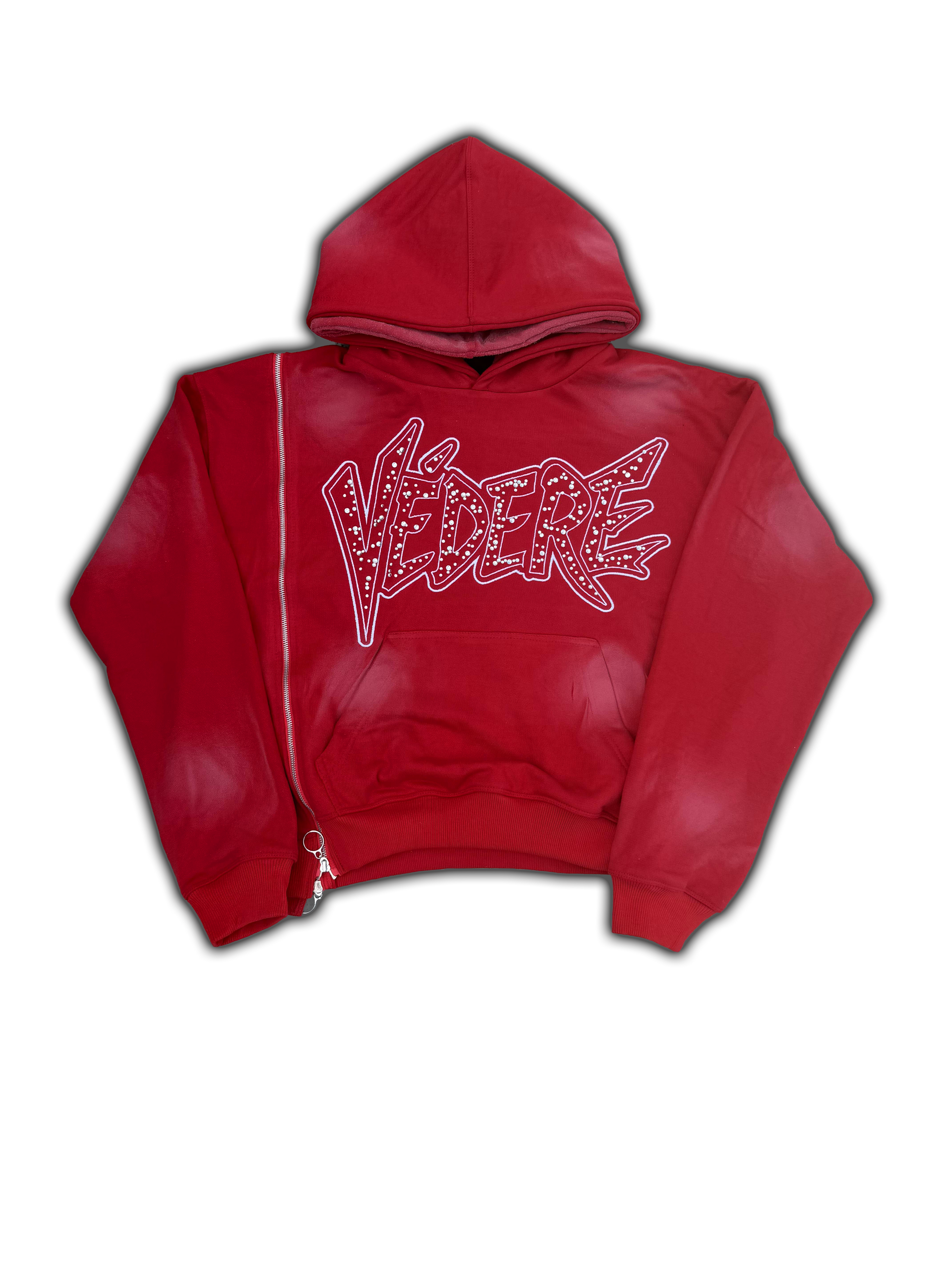 VEDERE RED SIDE ZIP PULLOVER